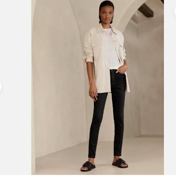 Banana Republic Mid-Rise Size 0/25 Black Slimming Skinny Jeans MSRP $109 - Picture 1 of 3